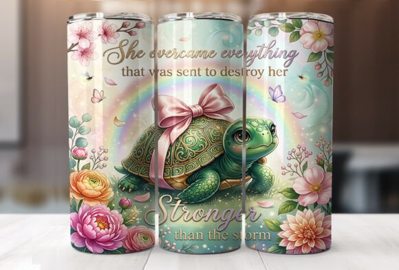 Download Floral Turtle Quote 20oz Tumbler Wrap - 20oz Collection