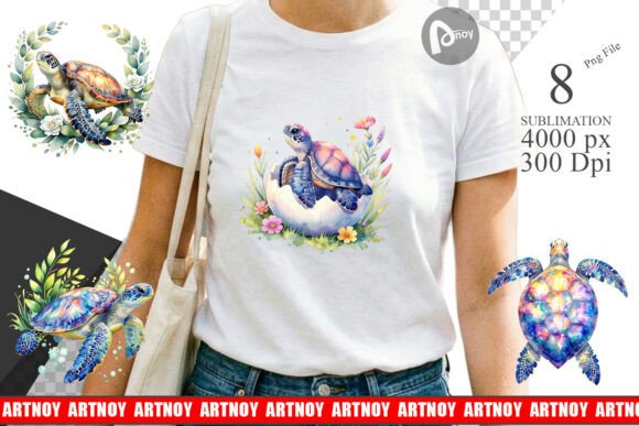 Download Boho Floral Sea Turtle Sublimation PNG - Turtle sublimation Collection