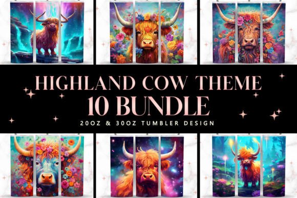 Download 20oz Skinny Highland Cow Tumbler Bundle - 20oz Collection