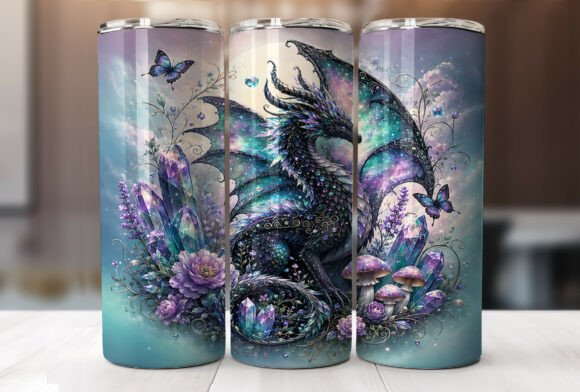 Download Fantasy Crystal Dragon 20oz Tumbler Wrap - 20oz Collection