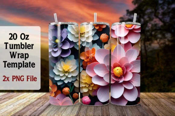 Download Multicolor Flower 20oz Tumbler Wrap - 20oz Collection