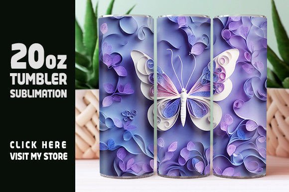 Download Butterfly Tumbler Design 20oz Free - 20oz Collection