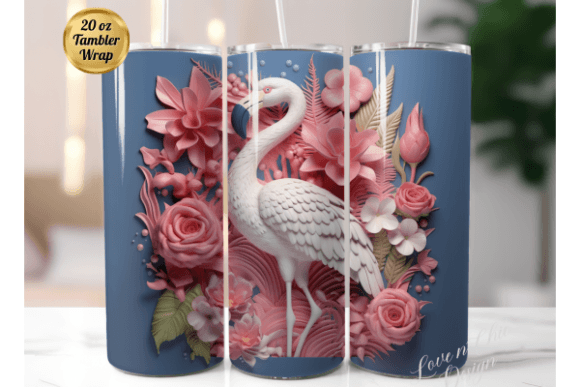 Download 3D Flamingo 20oz Tumbler PNG - 20oz Collection