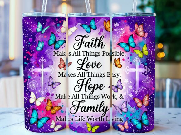 Download Faith Hope 20oz Skinny Tumbler Wrap - 20oz Collection