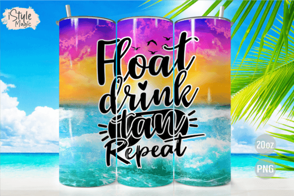 Download Float Drink Tan Repeat 20oz Tumbler Wrap - 20oz Collection
