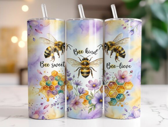 Download Bee 20oz Skinny Tumbler Wrap Sublimation - 20oz Collection