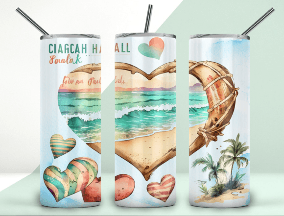 Download Retro Beach Heart Tumbler Design 20oz - 20oz Collection