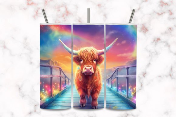Download 20oz Skinny Highland Cow Tumble Wrap Png - 20oz Collection