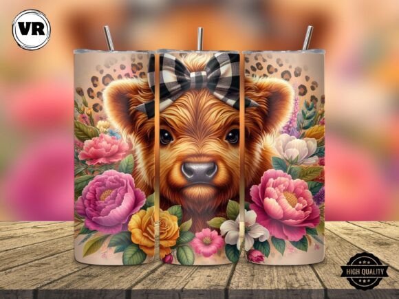 Download Leopard 20oz Highland Cow Tumbler Wrap - 20oz Collection