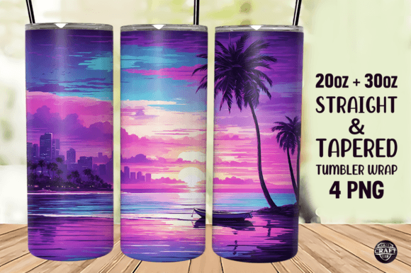 Download Neon Beach Tumbler Wrap 20oz Sublimation - 20oz Collection