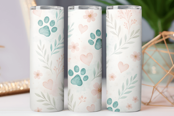 Download Dog Paw Tumbler Wrap Photo Design 20oz - Premium Resources