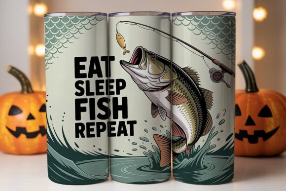 Download Eat Sleep Fish Repeat 20oz Tumbler Wrap - 20oz Collection