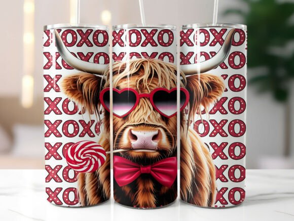 Download 20oz Highland Cow Valentine Tumbler Wrap - 20oz Collection