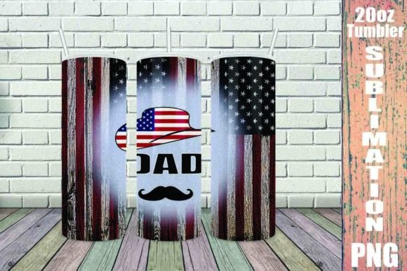 Download 20oz American Flag DAD Tumbler Design - 20oz Collection