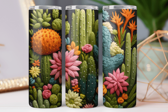 Download Embroidery Floral Tumbler 20oz Png Wrap - 20oz Collection