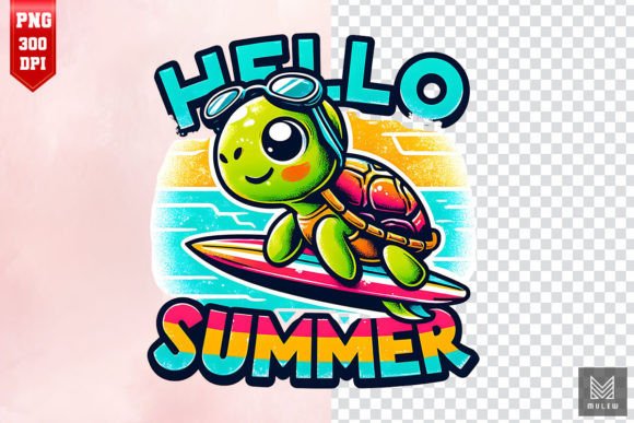 Download Hello Summer Turtle Sublimation Design - Turtle sublimation Collection