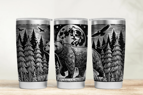 Download Bear 20oz 30oz Laser Tumbler SVG - 20oz Collection