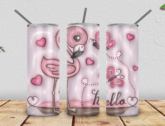 Download 3D Inflated Flamingo Tumbler 20oz PNG - 20oz Collection