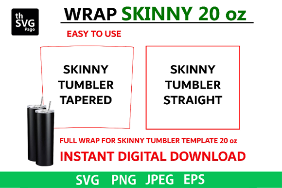 Download 20oz Skinny Tumbler Template - 20oz Collection
