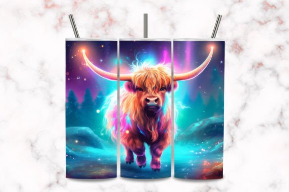Download Neon Color Cow 20oz Tumbler Wrap Design - 20oz Collection