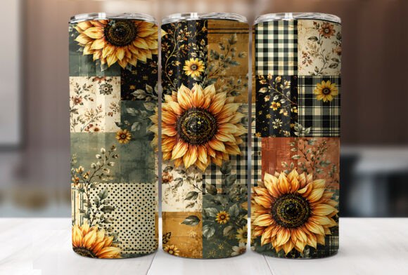Download Rustic Sunflower Plaid 20oz Tumbler Wrap - 20oz Collection