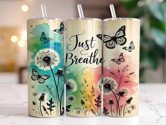 Download Just Breathe Dandelion 20oz Tumbler Wrap - 20oz Collection