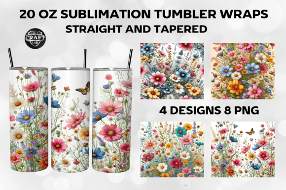 Download Wildflowers Tumbler Wraps 20oz Skinny - 20oz Collection