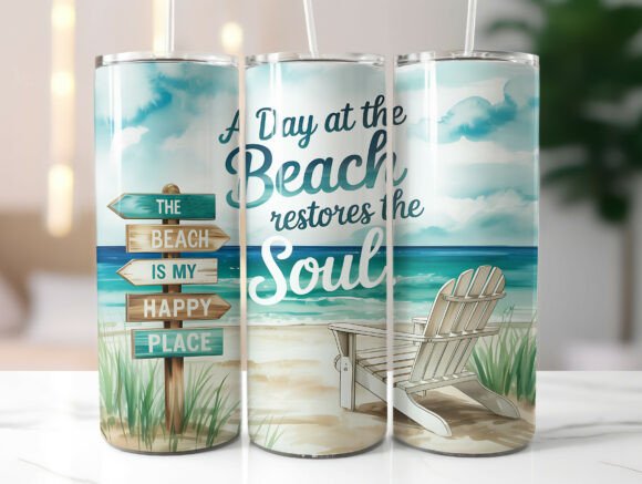 Download Tropical Beach Summer 20oz Tumbler Wrap - 20oz Collection