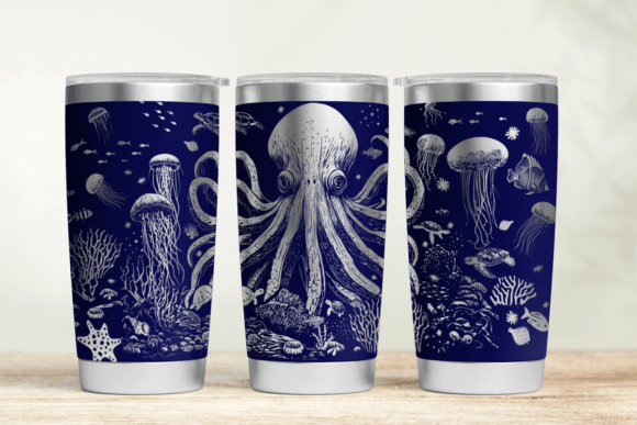 Download Octopus 20oz 30oz Laser Tumbler Wrap SVG - 20oz Collection