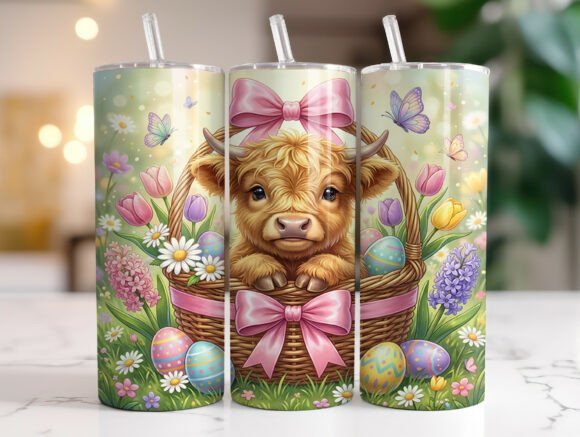 Download 20oz Highland Cow Easter Tumbler Wrap - 20oz Collection