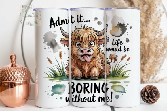 Download Funny Highland Cow 20oz Tumbler Wrap - 20oz Collection