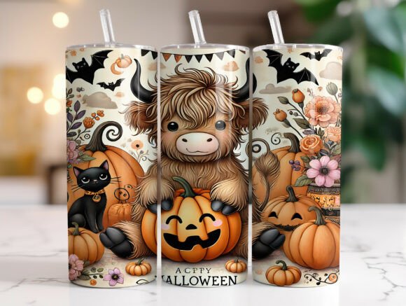 Download 20oz Highland Cow Halloween Tumbler Wrap - 20oz Collection