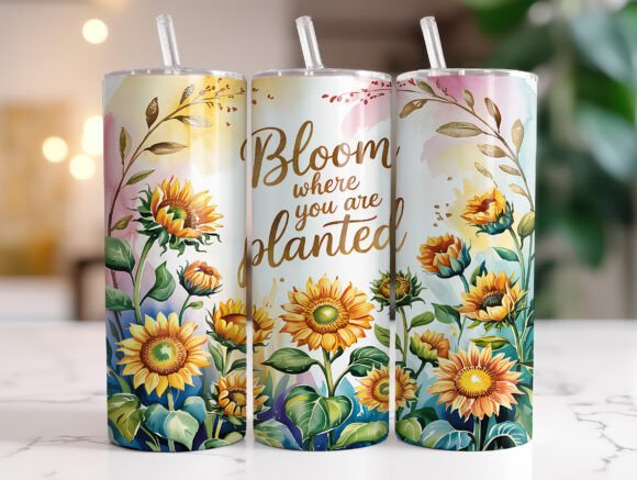 Download Sunflower Inspirational 20oz Tumbler PNG - 20oz Collection