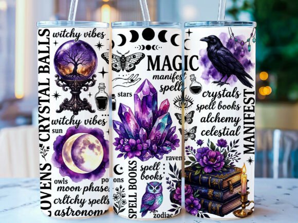 Download Witchy Crystal 20oz Skinny Tumbler Wrap - 20oz Collection