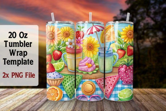 Download Summer 20oz Tumbler Wrap Sublimation PNG - 20oz Collection