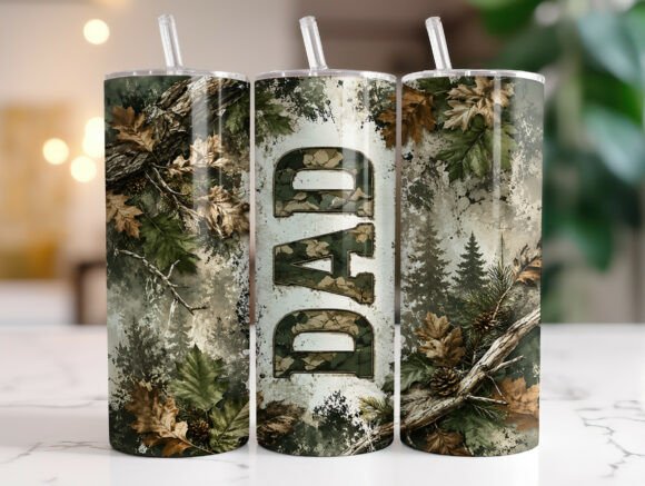 Download Camo Dad 20oz Tumbler Wrap Sublimation - 20oz Collection