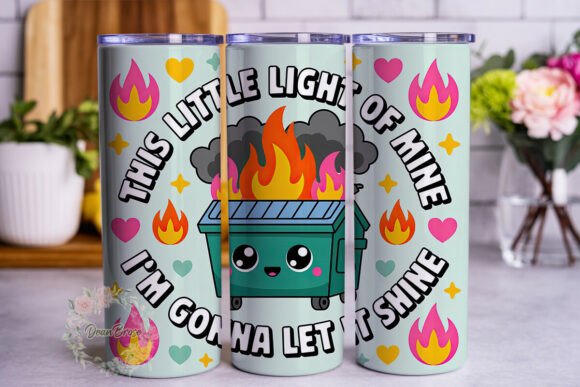 Download Dumpster Fire Kawaii 20oz Tumbler Wrap - 20oz Collection