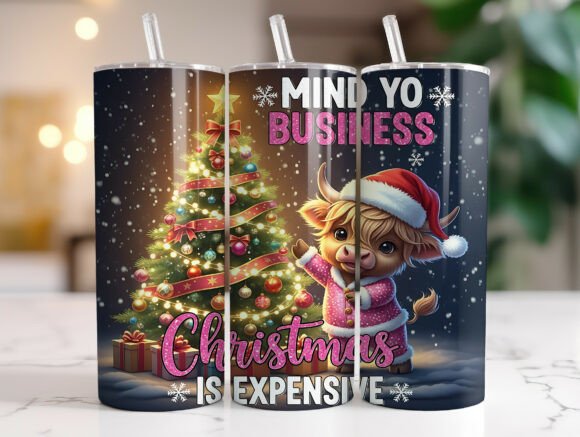 Download 20oz Highland Cow Christmas Tumbler Wrap - 20oz Collection