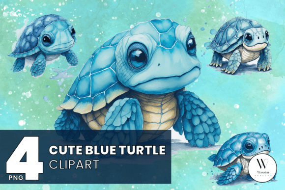 Download Cute Blue Turtle Sublimation Clipart - Turtle sublimation Collection