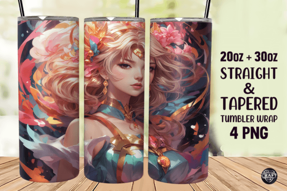 Download Girl Anime Art Tumbler Wrap 20oz Design - 20oz Collection