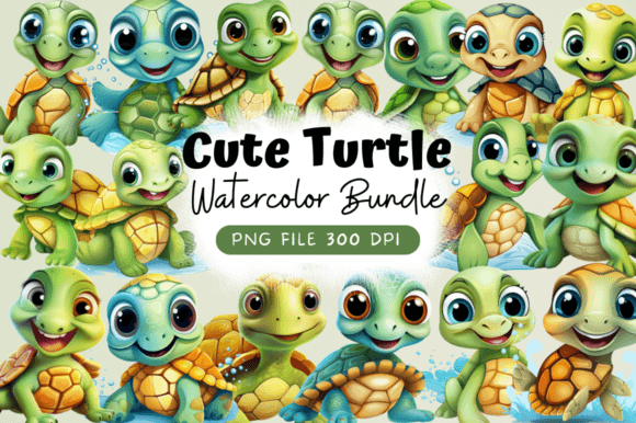 Download Cute Turtle Sublimation Clipart Bundle - Turtle sublimation Collection